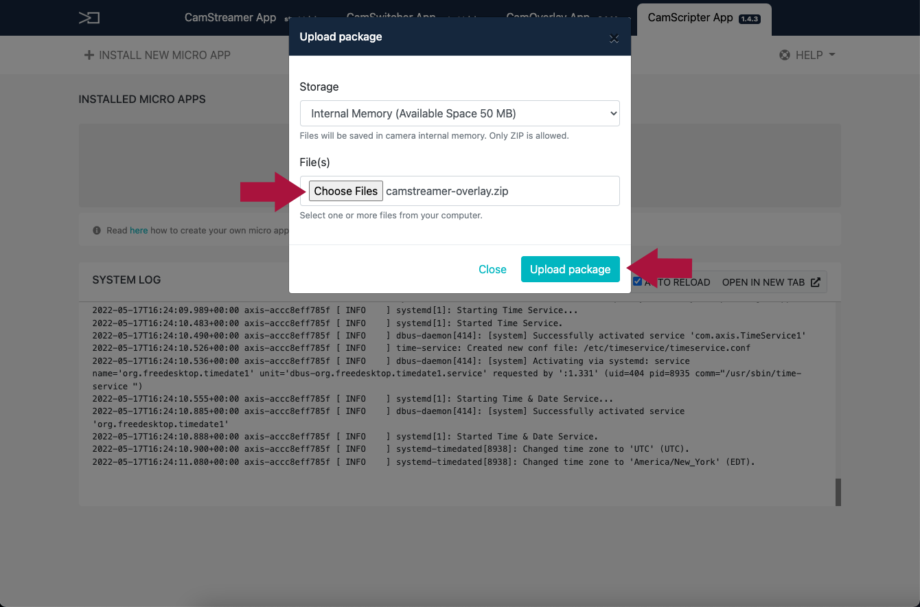 Upload ScoreBird overlay ZIP